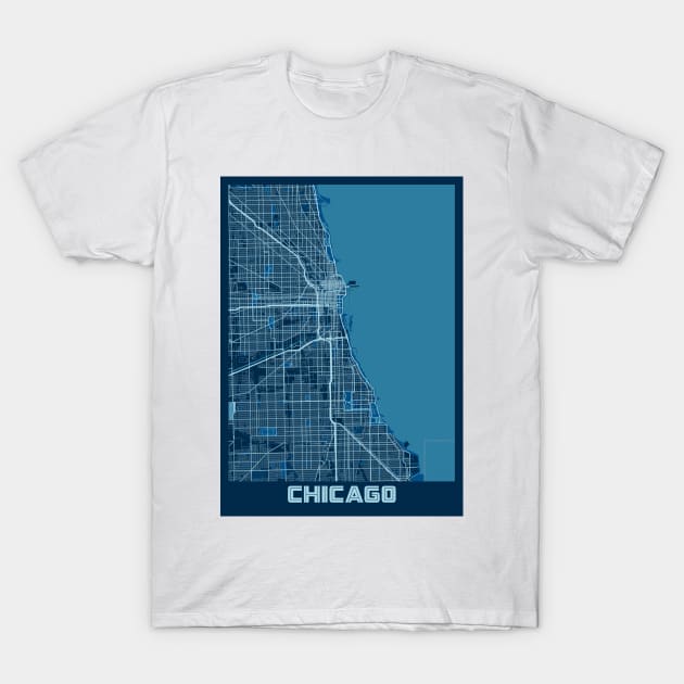 Chicago - Illinois Peace City Map T-Shirt by tienstencil